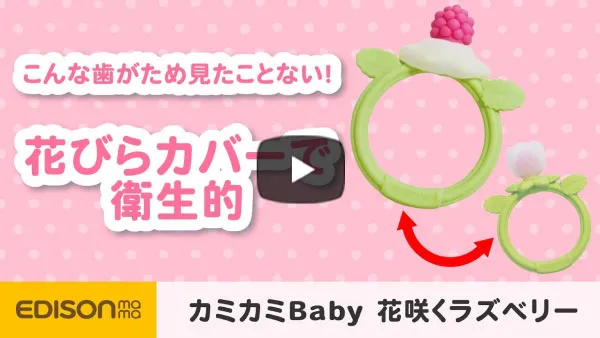 ママが気になる点をばっちり解決！ カミカミBaby 花咲くラズベリー【花びらカバーで衛生的】