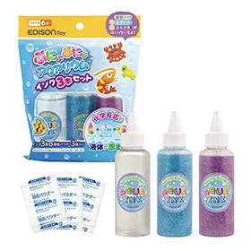 ぷにょぷにょアクアリウム インク3本セット(透明・キラキラみずいろ・キラキラむらさき)