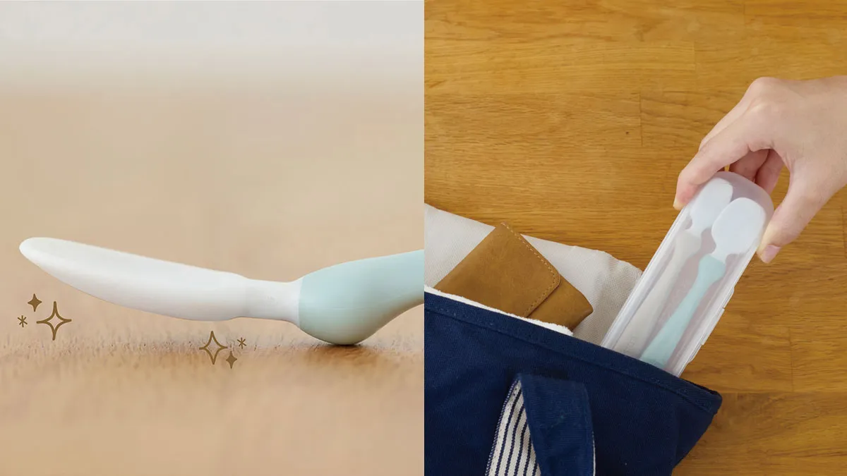 スプーン食べ練習に！食事マナーも自然と身につく【フードキャッチャー】新発売