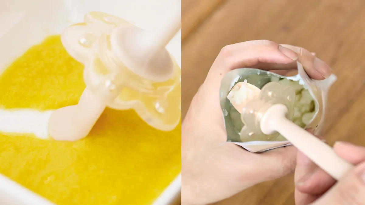 フィーディングのお悩みをサポート！のど突き防止プレート付き「はなまる離乳食スプーン」8月21日発売