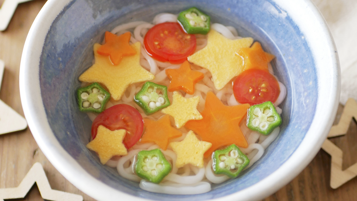 七夕のお星さま冷やしこめまるめん